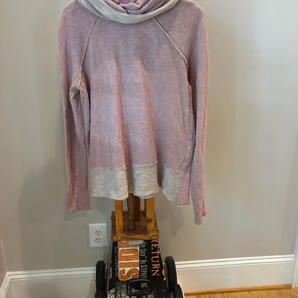 Free People Beach Pink Cowl Neck Sweater with Relaxed Fit - Picture 6 of 8